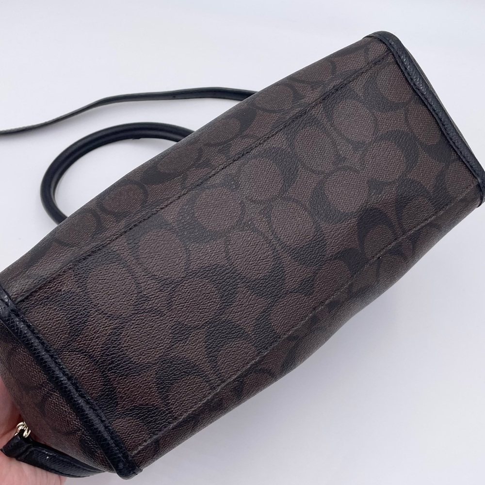 Coach Mini Bennett Satchel Bag Purse Signature Coated Canvas Leather Crossbody - Picture 9 of 13